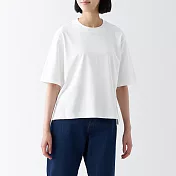 【MUJI 無印良品】女棉混涼感寬版短袖T恤 XL 白色