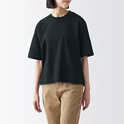 【MUJI 無印良品】女棉混涼感寬版短袖T恤 M 黑色