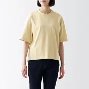 【MUJI 無印良品】女棉混涼感寬版短袖T恤 XS 黃色