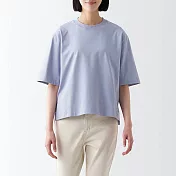 【MUJI 無印良品】女棉混涼感寬版短袖T恤 XS 薰衣草紫