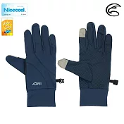 ADISI NICECOOL 吸濕涼爽抗UV觸控止滑手套 AS23014 / 城市綠洲 (UPF50+ 涼感 防曬手套) M 深藍