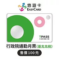 TPASS行政院通勤月票(基北北桃)Supercard悠遊卡【受託代銷】