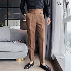 【AMIEE】型男必備設計感雅痞西裝褲(男裝/KDPY─G01) 28 咖啡