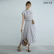 【AMIEE】甜美荷葉層次造型雪紡洋裝(KDDY-0850) M 淺灰