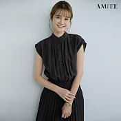 【AMIEE】甜美荷葉層次造型雪紡洋裝(KDDY-0850) M 黑色