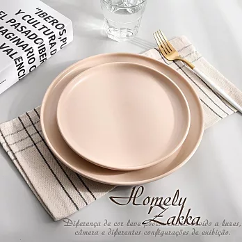 【Homely Zakka】莫蘭迪啞光釉陶瓷餐盤碗餐具_大圓平盤25.5cm(3色任選) 莫蘭迪粉