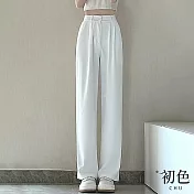 【初色】休閒薄款冰絲垂感西裝闊腿褲-共10色-67164(M-2XL可選) M 白色