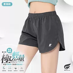 GIAT台灣製雙口袋輕量排汗運動短褲(女款) XL 霧岩灰