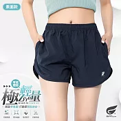 GIAT台灣製雙口袋輕量排汗運動短褲(女款) M 璀耀藍