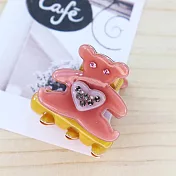 【PinkyPinky Boutique】可愛熊熊 瀏海小水鑽抓夾 (粉紅色)