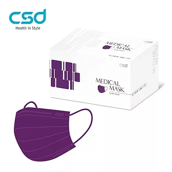 【CSD】中衛醫療口罩-成人平面 炫霓紫(50片/盒)