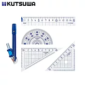 KUTSUWA 高級尺規組+圓規 五件套組