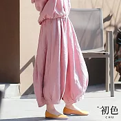 【初色】垂順直筒燈籠寬褲-粉色-67190(M-2XL可選) XL 粉色