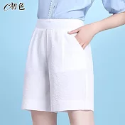 【初色】休閒冰絲清涼短褲-共4色-62667(M-2XL可選) M 白色