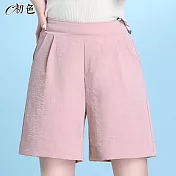 【初色】休閒冰絲清涼短褲-共4色-62667(M-2XL可選) M 粉色