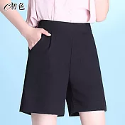 【初色】休閒冰絲清涼短褲-共4色-62667(M-2XL可選) M 黑色