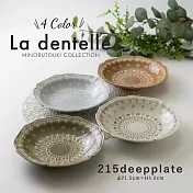 【Minoru陶器】La dentelle歐風陶瓷深盤22cm ‧ 象牙白