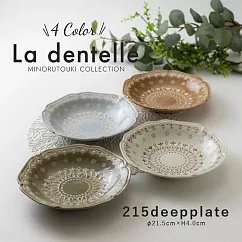 【Minoru陶器】La dentelle歐風陶瓷深盤22cm ‧ 天空藍