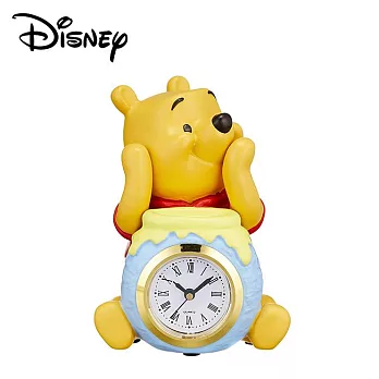 【日本正版授權】小熊維尼 造型時鐘 滑動式秒針/靜音時鐘/指針時鐘 維尼/Winnie 迪士尼