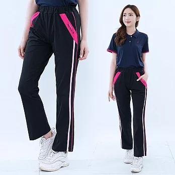 【遊遍天下】MIT台灣製女款抗UV吸濕排汗彈性長褲休閒褲運動褲(GP1030) XL 黑色