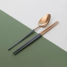 【韓國Ssueim】Mariebel 莫蘭迪不鏽鋼餐具2件組(湯匙+筷子) ‧ 深岩灰