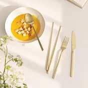 【韓國Ssueim】Pierre不鏽鋼餐具4件組(筷匙刀叉) ‧ 香檳金