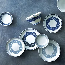 【日本Aito】美濃燒｜Blossom藍花陶瓷 餐碗1100ml ‧ 藍
