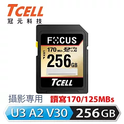 TCELL冠元 FOCUS A2 SDXC UHS─I U3 V30 170/125MB 256GB 記憶卡