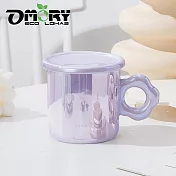 【OMORY】花形珠光陶瓷杯300ML附蓋- 藕紫