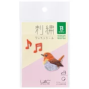 【UN TROIS CINQ】野鳥的刺繡貼紙 ‧ 日本歌鴝