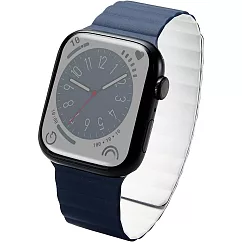 ELECOM Apple Watch 49/45/44/42mm磁吸矽膠錶帶─ 藍