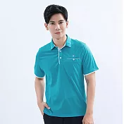 【遊遍天下】男款抗UV吸濕排汗機能格紋POLO衫(GS1017) M 水綠