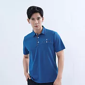 【遊遍天下】男款抗UV吸濕排汗機能格紋POLO衫(GS1015) 2XL 深藍
