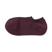 【MUJI 無印良品】女棉混淺口直角襪23-25cm 紫紅
