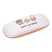 【日本正版授權】米飛兔 硬殼 眼鏡盒 附拭鏡布 眼鏡收納盒 Miffy/米菲兔 - 白色款