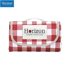 【Horizon 天際線】法式格紋加大款輕便防潮野餐墊 200x200cm 巴洛克紅白格