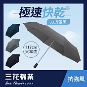 【SunFlower三花】抗強風.超撥水.雨傘.晴雨傘.大傘面機能傘  迷霧灰