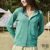 【初色】輕薄冰絲透氣休閒連帽防曬長袖外套-共8色-68738(M-2XL可選) L 綠色