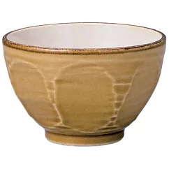 【日本K─ai】削角陶瓷飯碗11cm ‧ 黃色