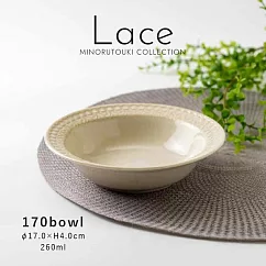 【Minoru陶器】Lace窯變陶瓷餐碗260ml ‧ 象牙白