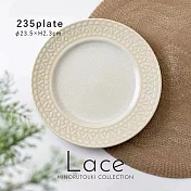 【Minoru陶器】Lace窯變陶瓷淺盤23cm ‧ 象牙白