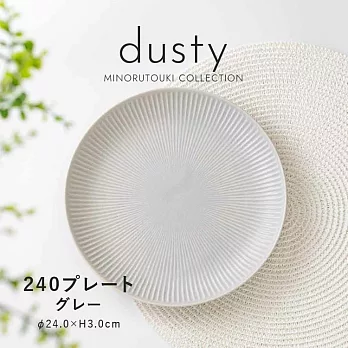 【Minoru陶器】Dusty透釉陶瓷淺盤24cm ‧ 灰