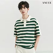 【AMIEE】拼接撞色設計感短袖POLO衫(男裝/2色/M-2XL/KDTY-A83) L 綠色