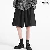 【AMIEE】韓版百搭高級感西裝短褲(男裝/2色/M-2XL/KDPY-S61) L 黑色