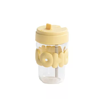 【HOLOHOLO】TONTON GLASS 玻璃吸管泡泡杯（360ml／2色） 奶油泡泡（黃）