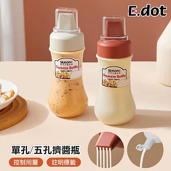 【E.dot】擠壓式分裝醬料瓶 單孔白
