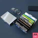 JIAGO 防盜刷信用卡盒-10卡位 拉絲銀