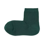 【MUJI 無印良品】女棉混足口柔軟舒適直角短襪23-25cm 煙燻綠