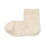 【MUJI 無印良品】女棉混足口柔軟舒適直角短襪23-25cm 米色