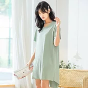 【AnZa】冰絲涼感無痕感寬鬆連身裙(6色)              M 清新綠